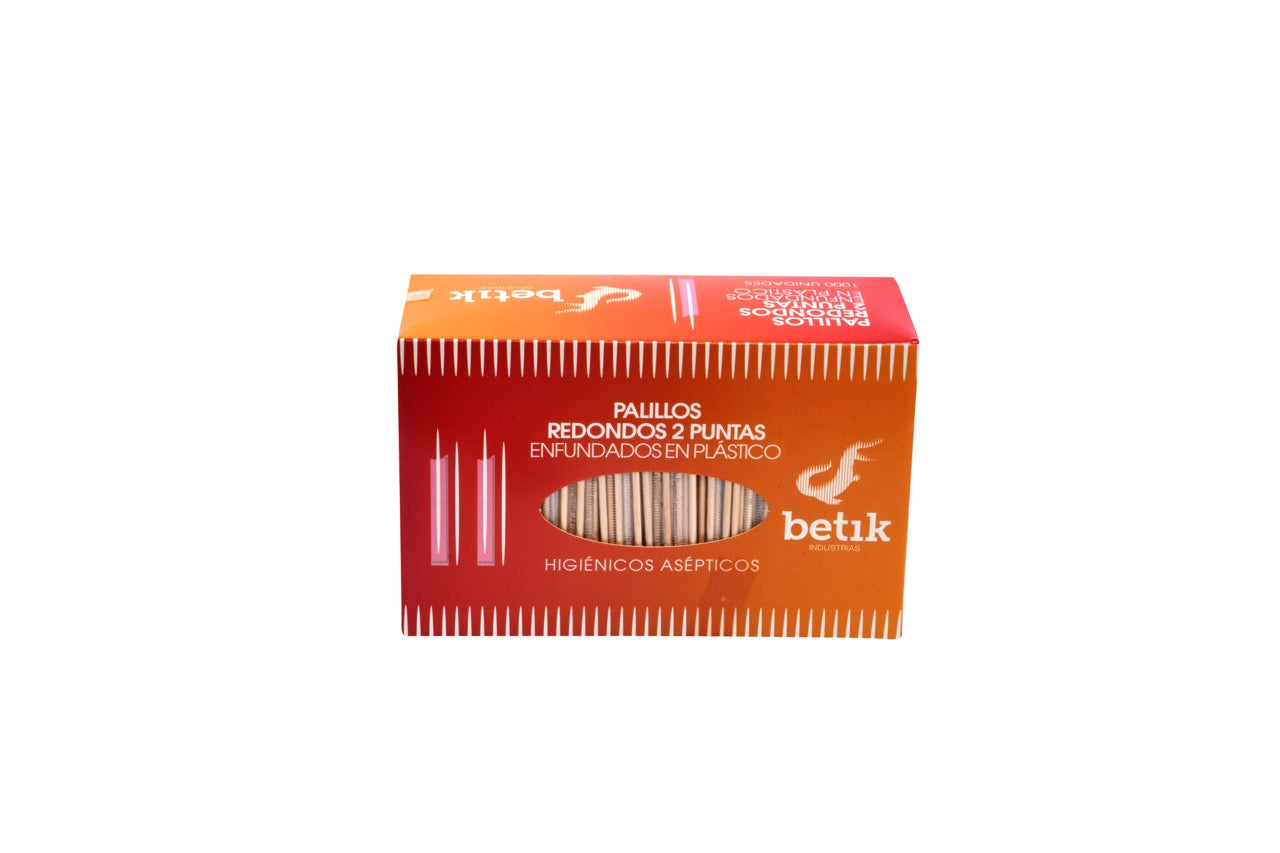 Cure-dents rond 2 pointes emballer individuellement Ø 0,2 x 6,5 cm - 30000 unités