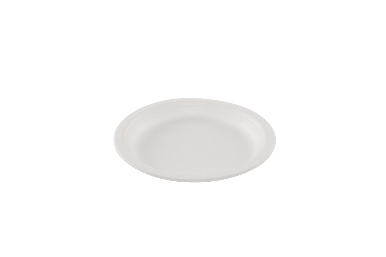 Assiette ronde blanche en canne à sucre Ø 17 cm - 800 unités
