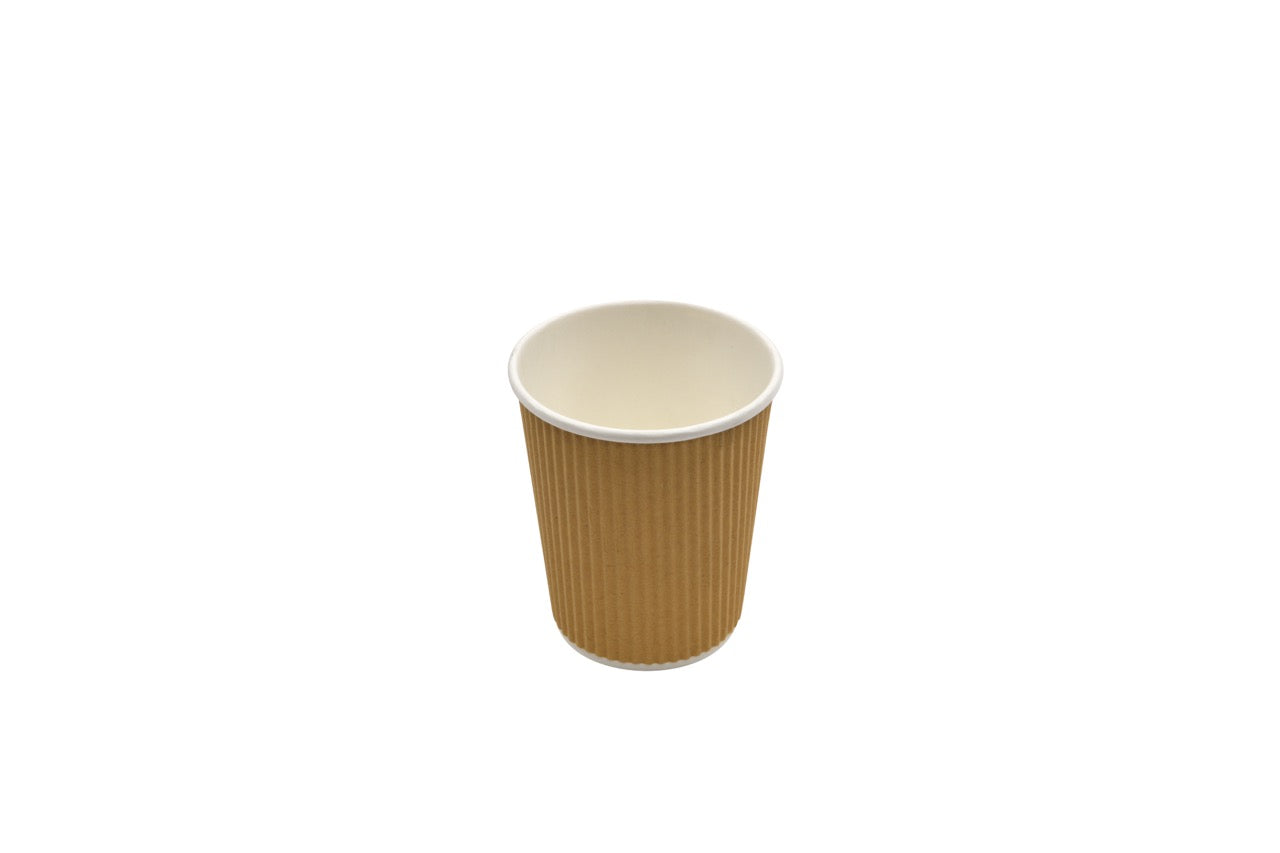 Gobelet en carton blanc double paroi ondulée kraft 240 ml - 500 unités