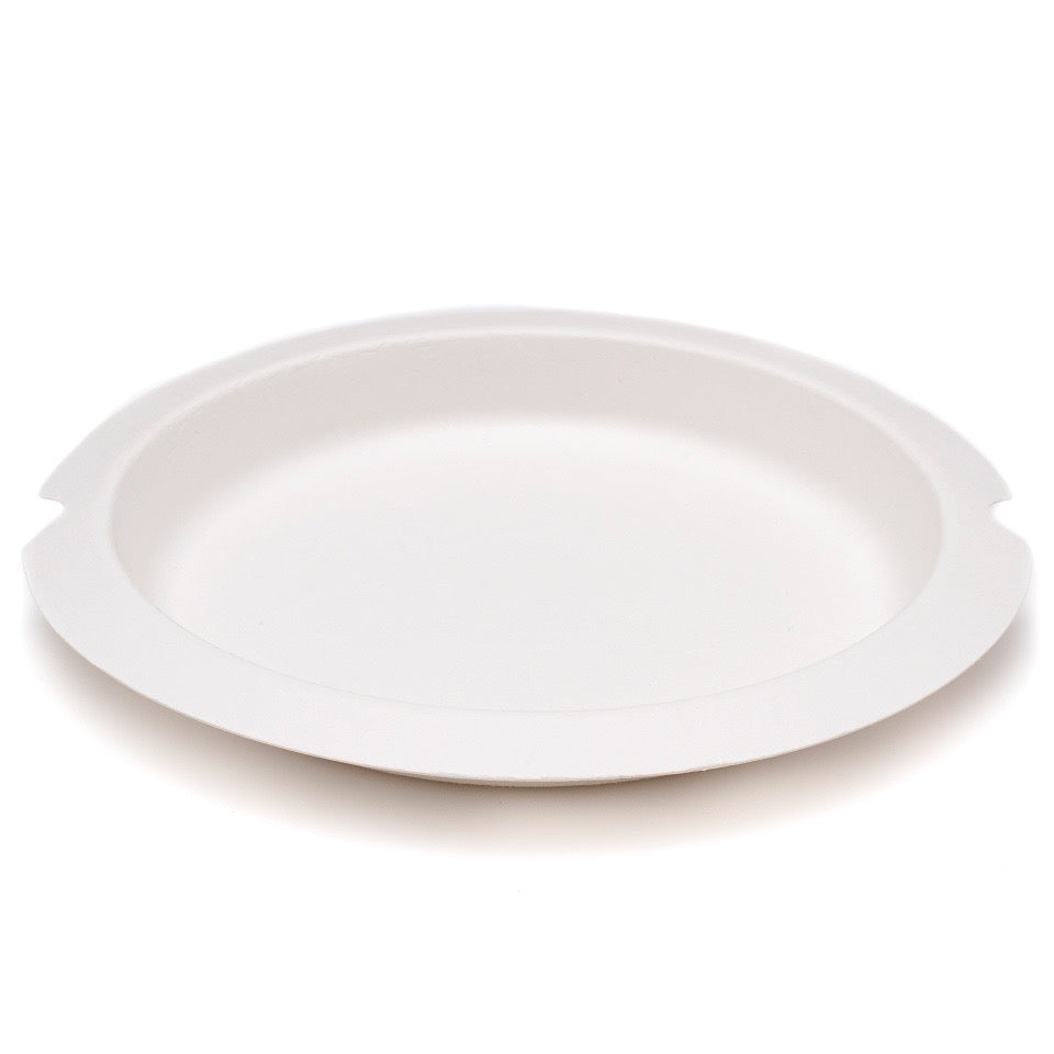 LUX Assiette ronde blanche en canne à sucre Ø 20 cm - 600 unités