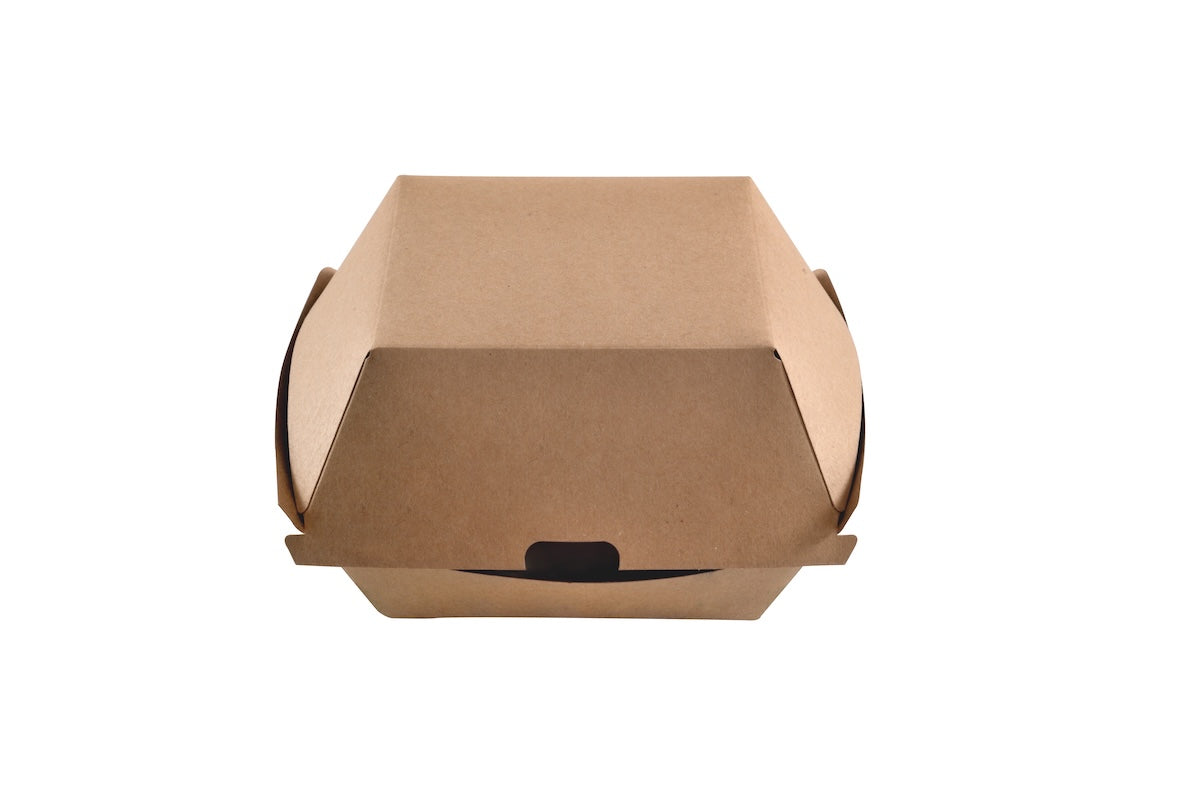 Boîtes burgers en carton ingraissable Kraft 12,5 x 12,3 x 8,5 cm | 500 unités