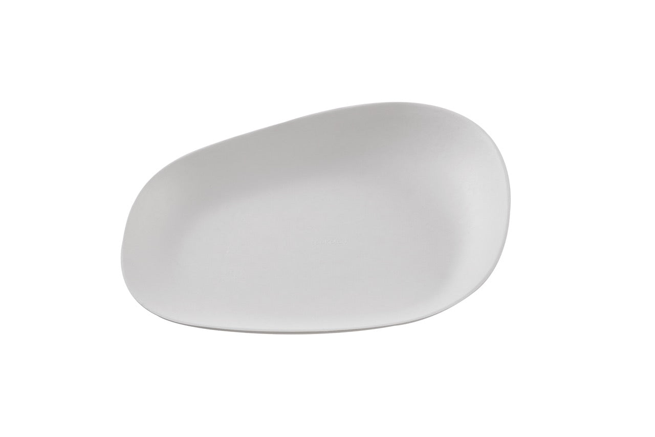 EKO Yayoi Flat - Assiette blanche en canne à sucre 24 x 22,5 cm - 300 unités