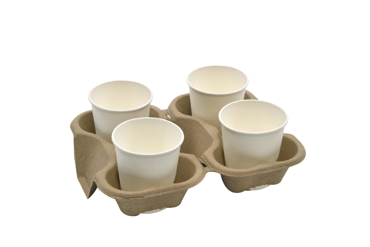 Porte-gobelet en carton pour 4 gobelets, divisible en 2 - 300 unités
