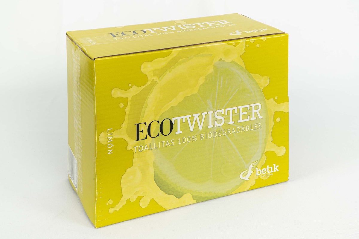 Rince-doigts Ecotwister en fibres végétales 100% biodégradables citron 22 x 20 cm | 1000 unités