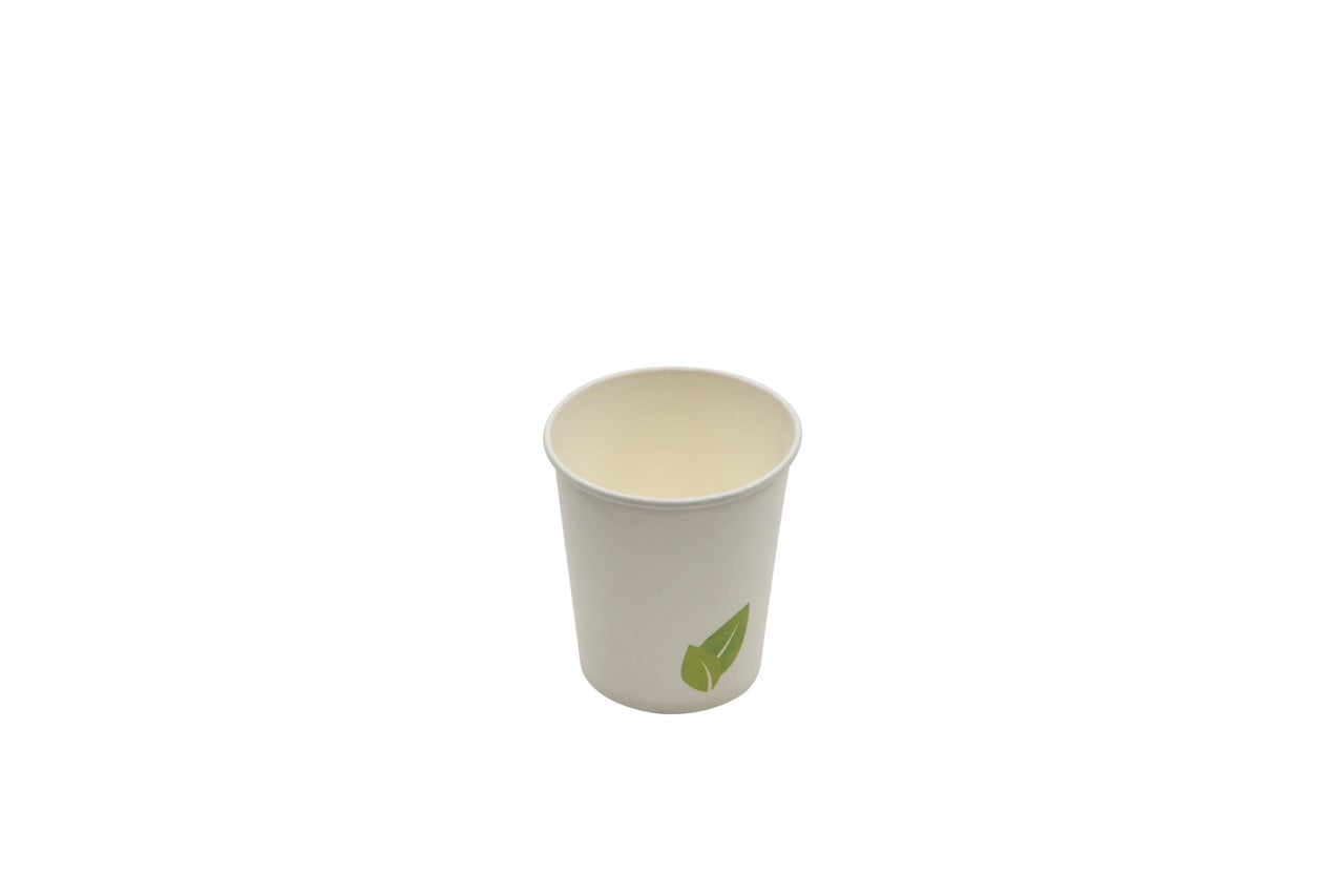 Gobelet en carton blanc avec feuille 210 ml - 1000 unités