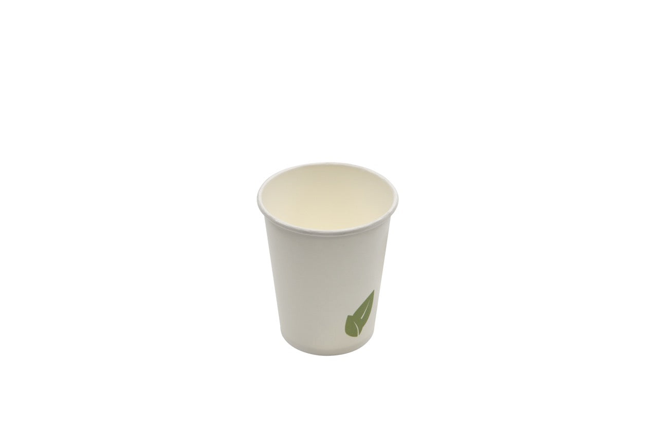 Gobelet en carton blanc avec feuille 240 ml - 1000 unités