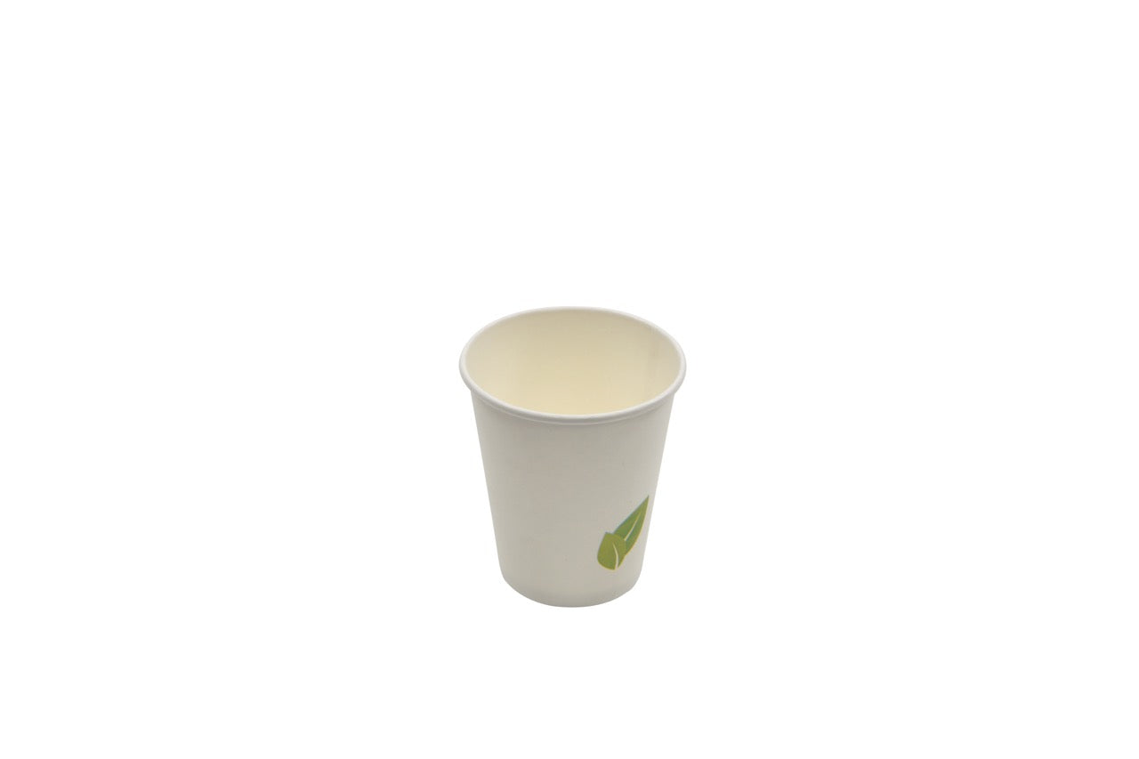 Gobelet en carton blanc avec feuille 180 ml - 1000 unités