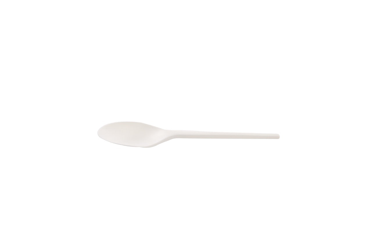 Cuillère blanche CPLA emballée individuellement 16,8 cm - 500 unités