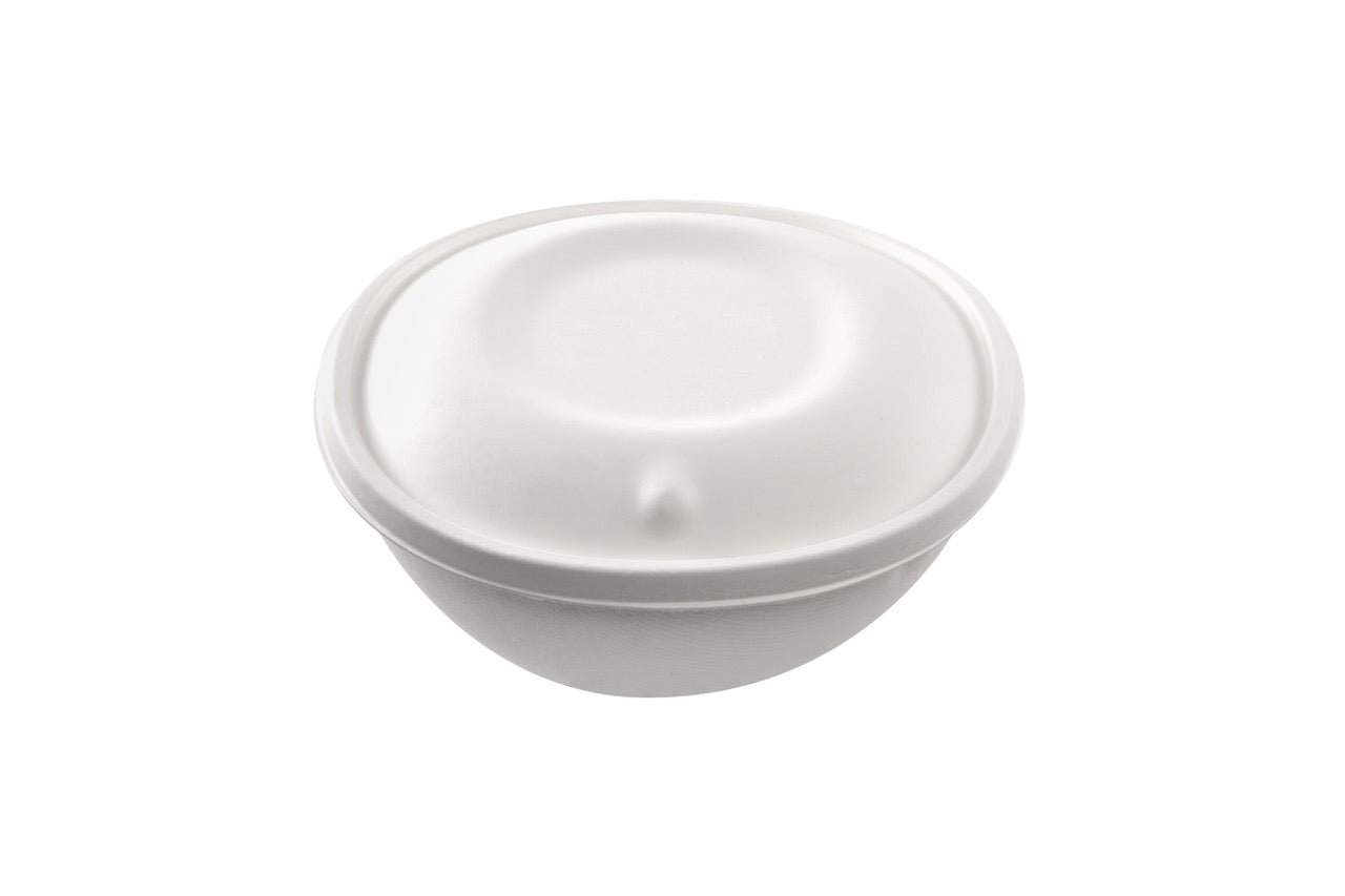 EKO Bowl 1400 ml - Bol + couvercle blanc en canne à sucre 1400 ml - 120 unités