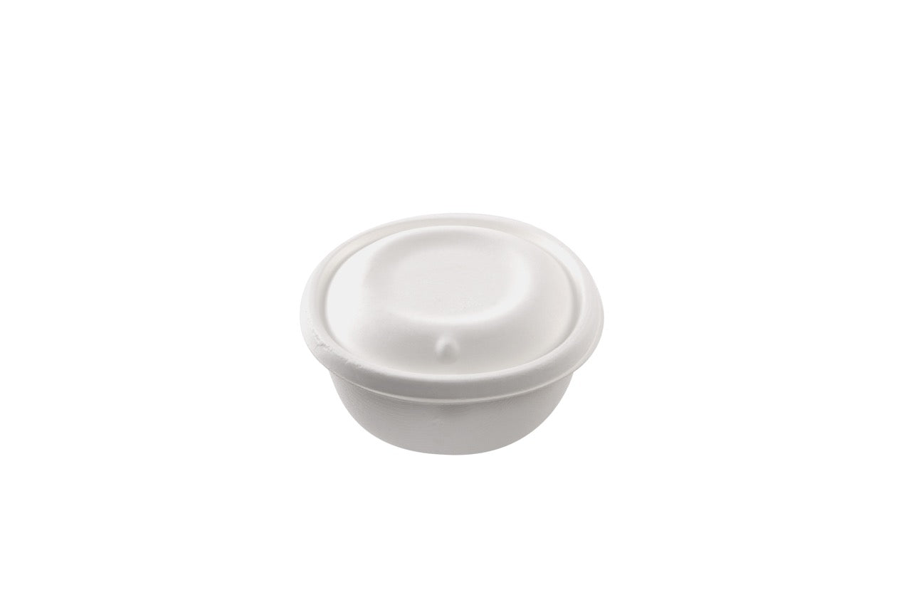 EKO Bowl 500 ml - Bol + couvercle blanc en canne à sucre 500 ml - 180 unités