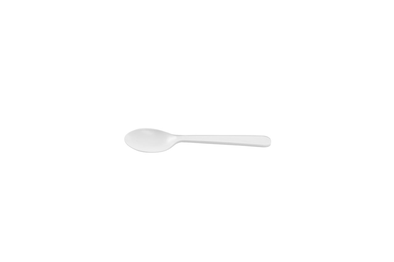 Petite cuillère blanche en maïs emballée individuellement 12,5 cm - 500 unités