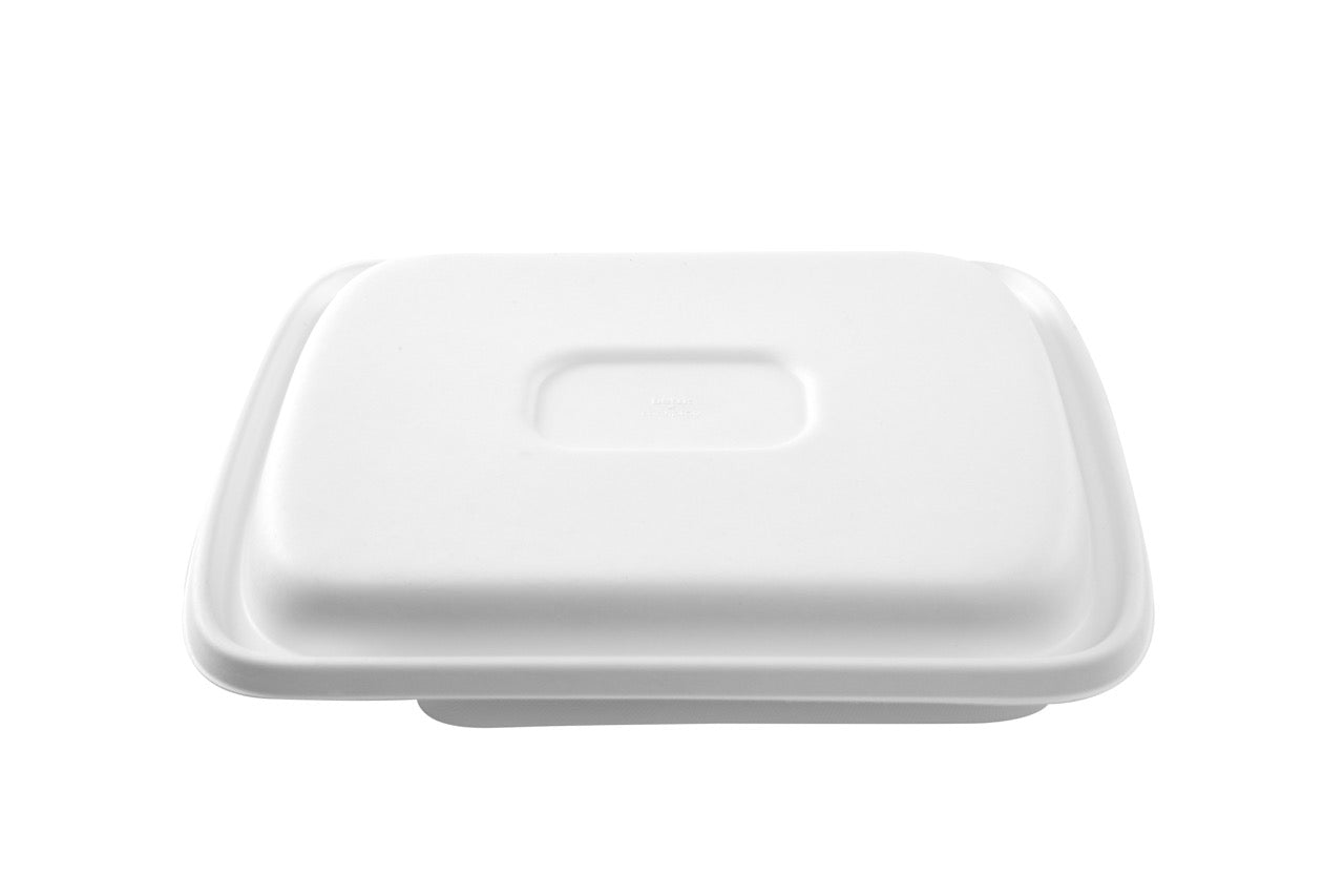 EKO Food Tray Small - Plateau repas blanc en canne à sucre 30,5 x 25 cm - 120 unités