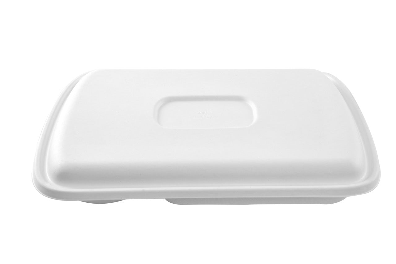 EKO Food Tray Big - Plateau repas blanc en canne à sucre 39 x 28 cm - 120 unités