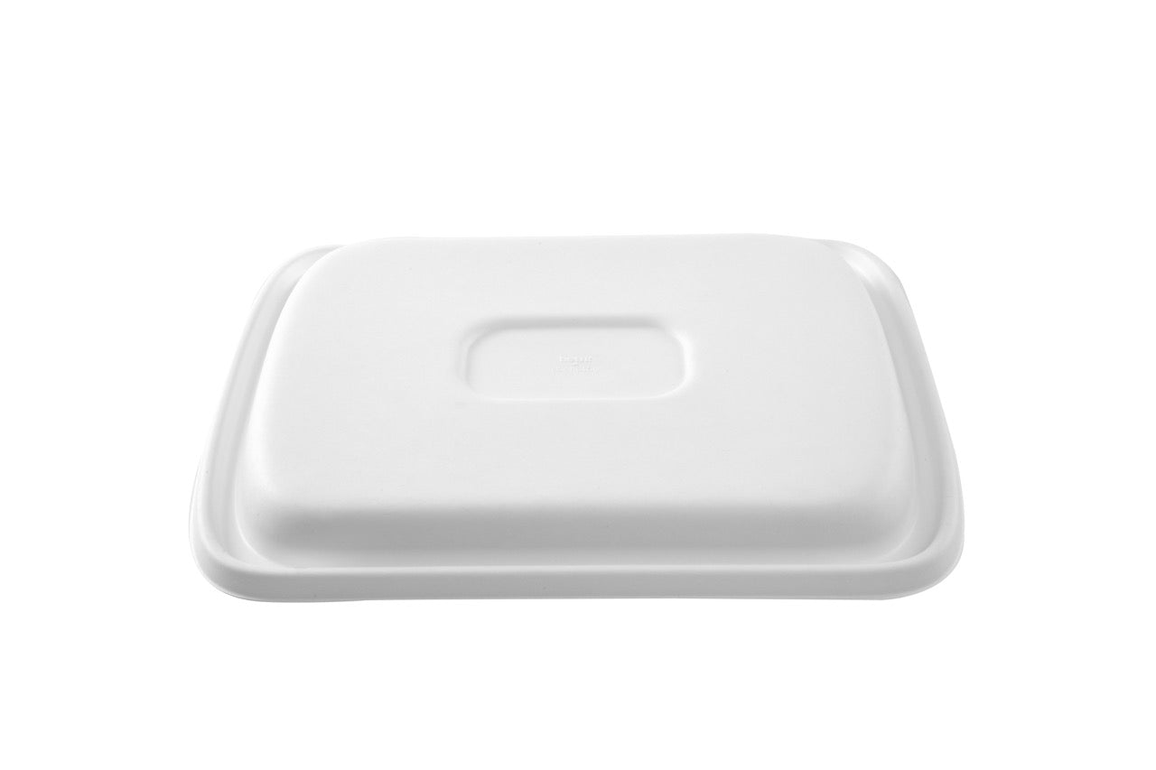 EKO Food Tray Small - Couvercle blanc en canne à sucre pour EKO Food Tray Small - 120 unités