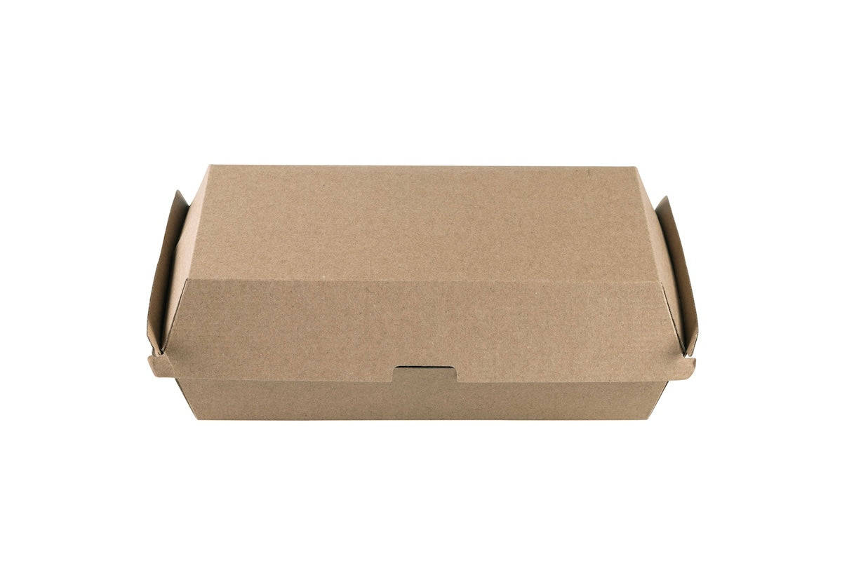 Boîtes Kebab et panini en carton ingraissable Kraft 23 x 13 x 7,5 cm | 200 unités
