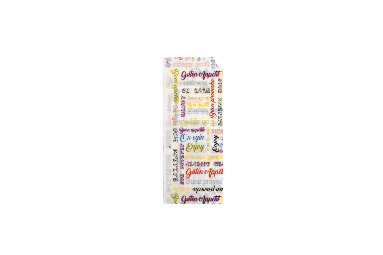 Sachet hotdog en papier ingraissable blanc "enjoy" 2 côtés ouvert 9 x 22 cm - 1000 unités