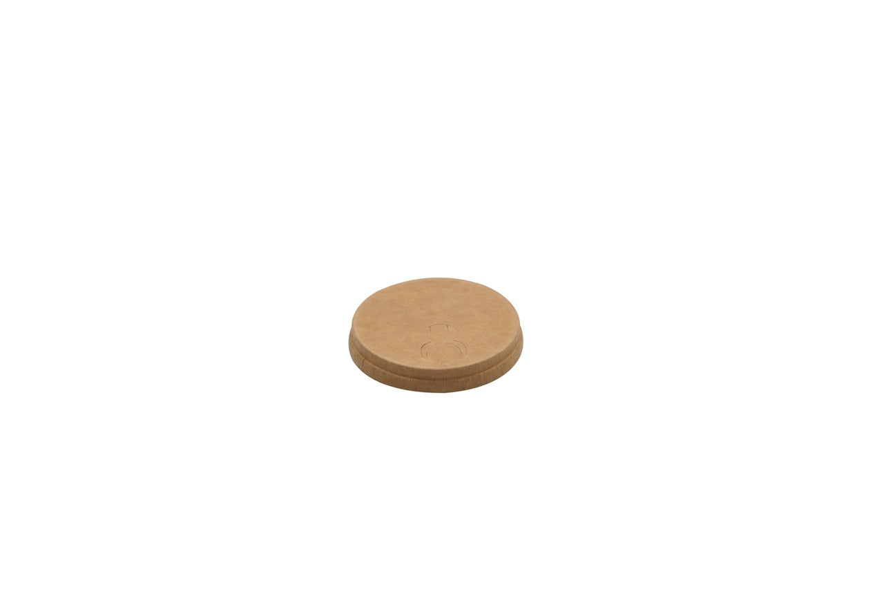 Couvercle en carton kraft à 3 fermetures pour gobelet 180 / 210 ml - 1000 unités