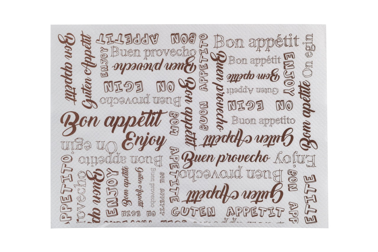 Nappe individuelle en papier blanc "enjoy" 30 x 40 cm - 1000 unités