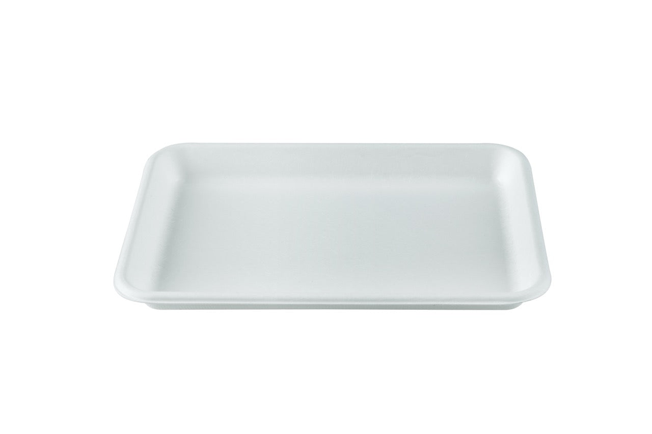 Plateau blanc en canne à sucre 24,5 x 17,5 cm - 500 unités