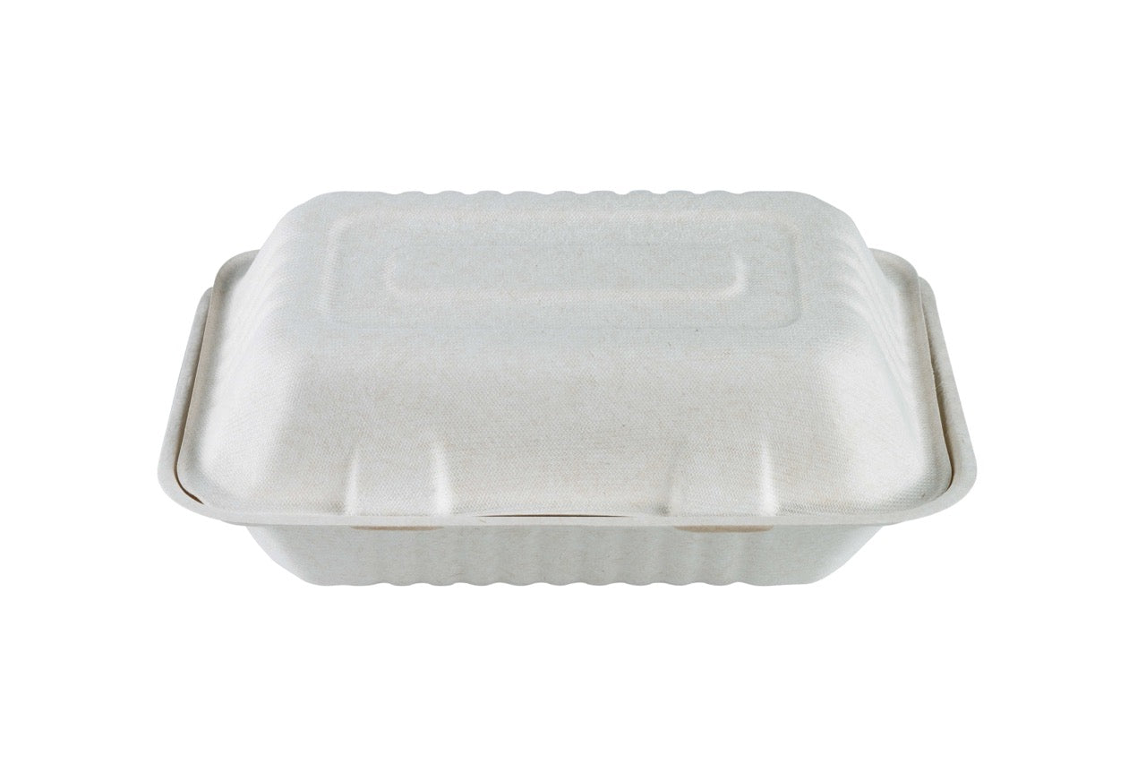 Boîte repas blanche en canne à sucre SANS PFAS 1200 ml - 300 unités