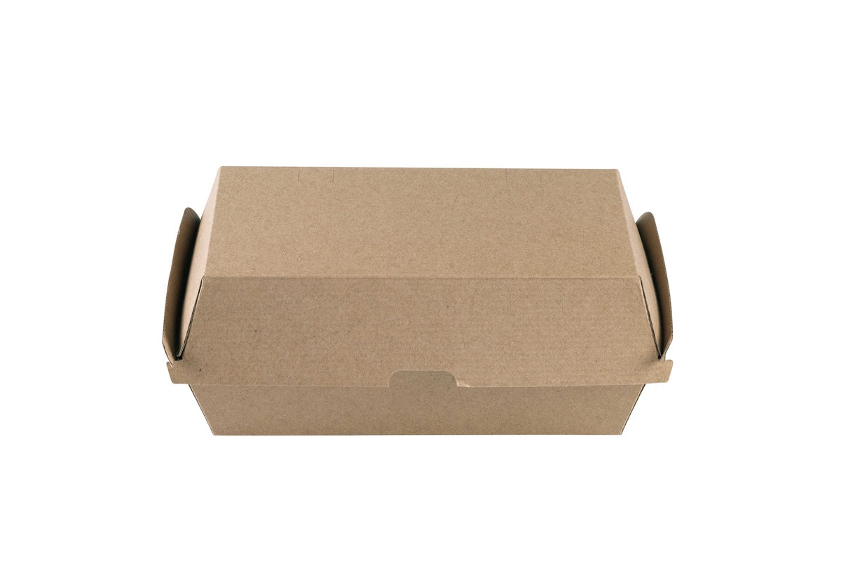 Boîte sandwich, Hot Dog en carton ingraissable Kraft 20 x 11 x 8 cm | 200 unités