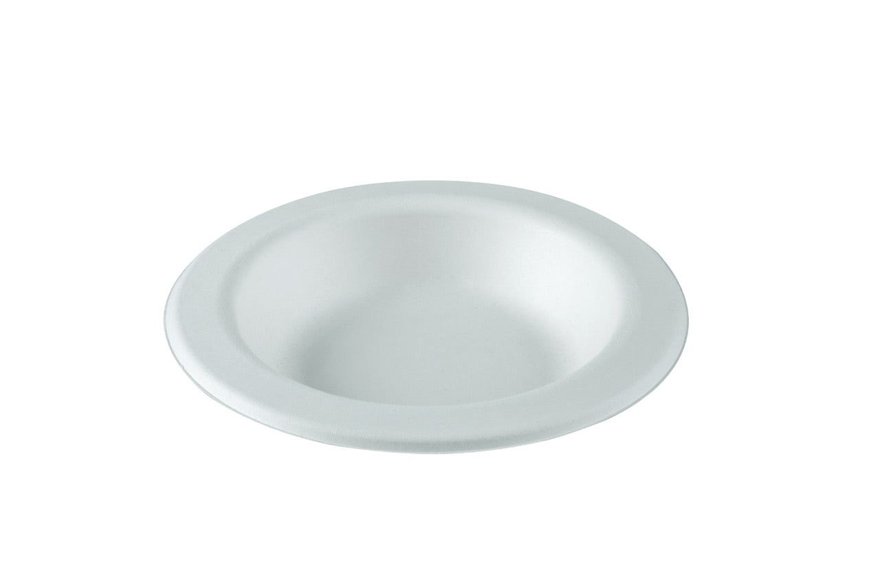 PLUS Assiette creuse blanche en canne à sucre Ø 18 cm - 800 unités