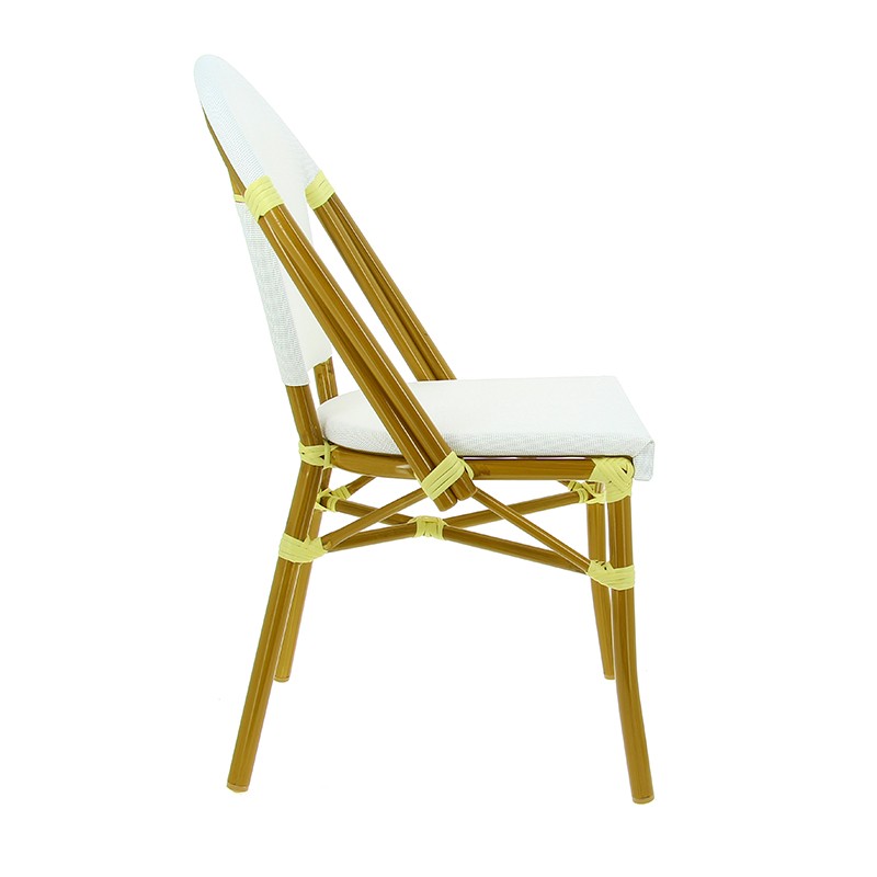 Chaise exterieure restaurant Biarritz BLANC METAL | 1 Unité(s)