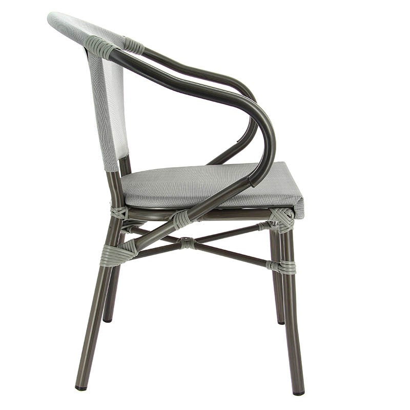 Fauteuil exterieur restaurant Biarritz GRIS METAL | 1 Unité(s)