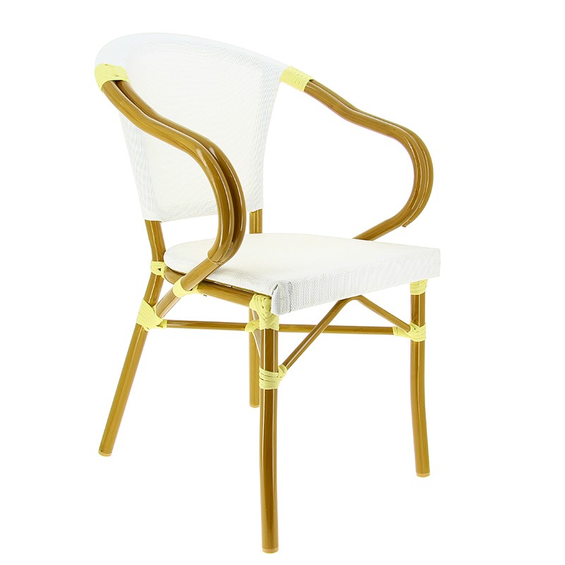 Fauteuil exterieur restaurant Biarritz BLANC METAL | 1 Unité(s)