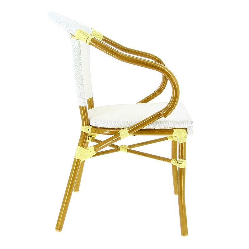 Fauteuil exterieur restaurant Biarritz BLANC METAL | 1 Unité(s)