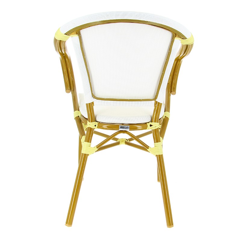 Fauteuil exterieur restaurant Biarritz BLANC METAL | 1 Unité(s)