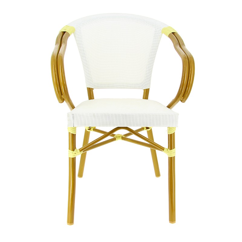 Fauteuil exterieur restaurant Biarritz BLANC METAL | 1 Unité(s)