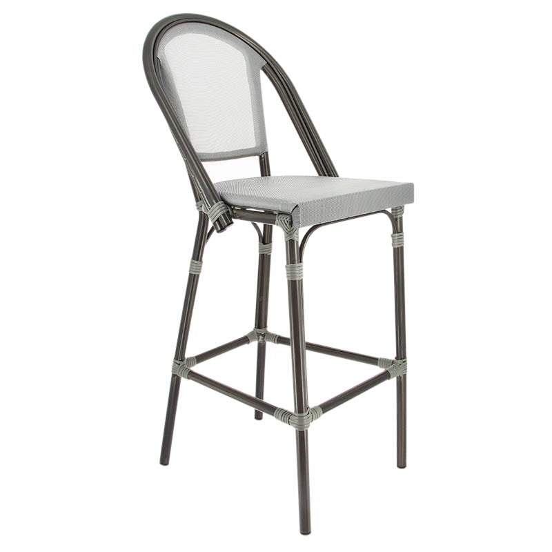 Chaise haute exterieure restaurant Biarritz GRIS METAL | 1 Unité(s)