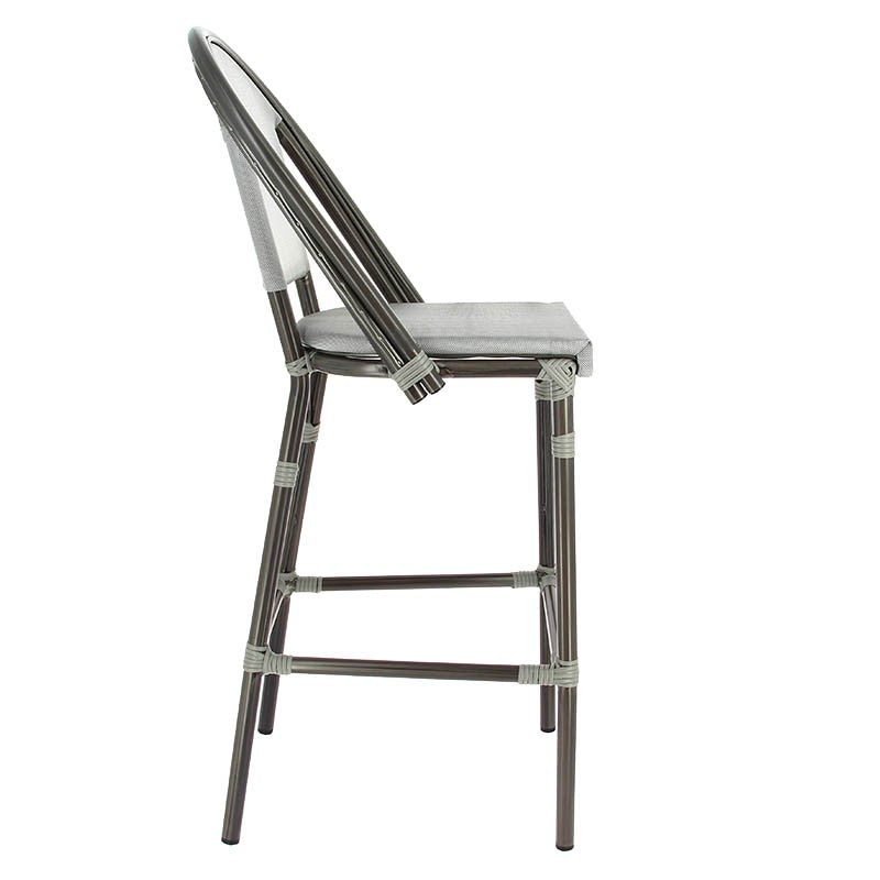 Chaise haute exterieure restaurant Biarritz GRIS METAL | 1 Unité(s)