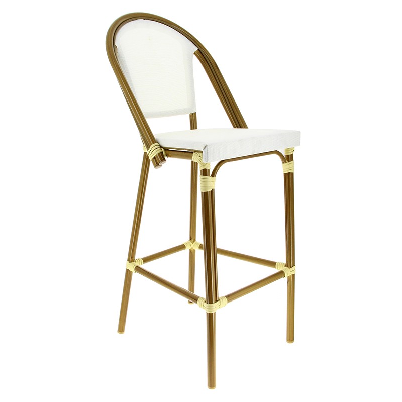 Chaise haute exterieure restaurant Biarritz BLANC METAL | 1 Unité(s)