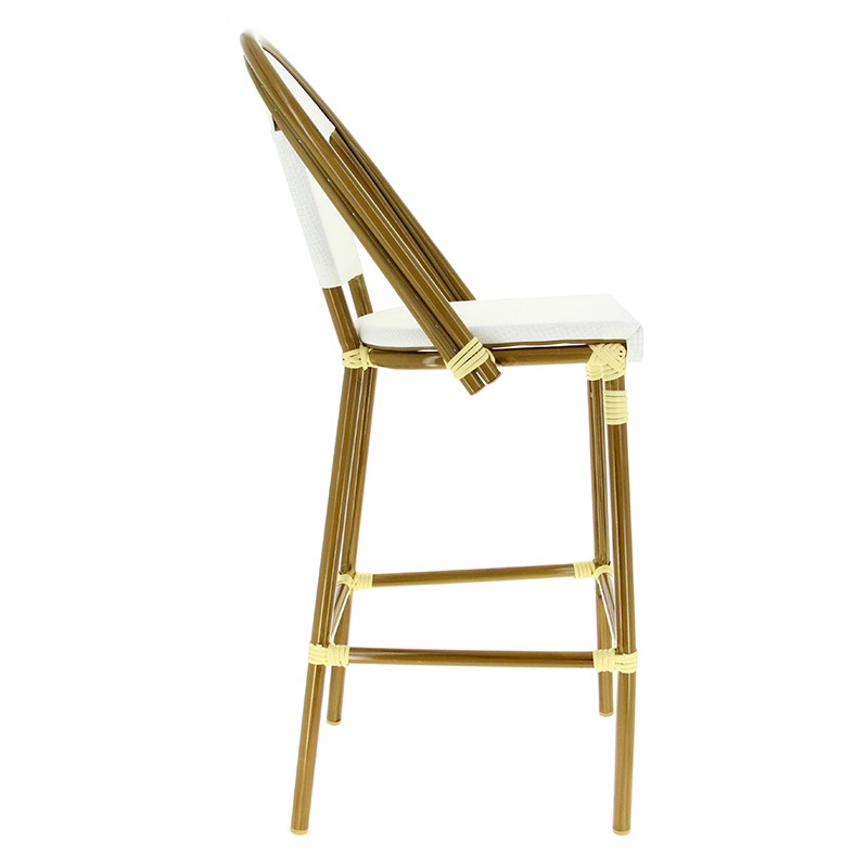 Chaise haute exterieure restaurant Biarritz BLANC METAL | 1 Unité(s)