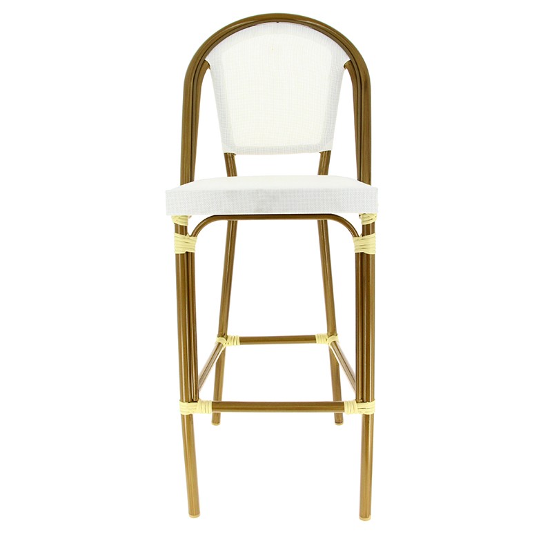 Chaise haute exterieure restaurant Biarritz BLANC METAL | 1 Unité(s)