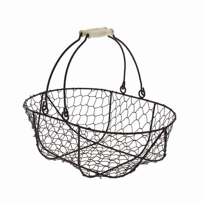 PANIER METAL ANTIC OVALE NOIR METAL | 20 Unité(s)