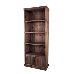 Meuble Présentoir pin 4 étagères 2 portes Madera GRIS | 1 Unité(s)