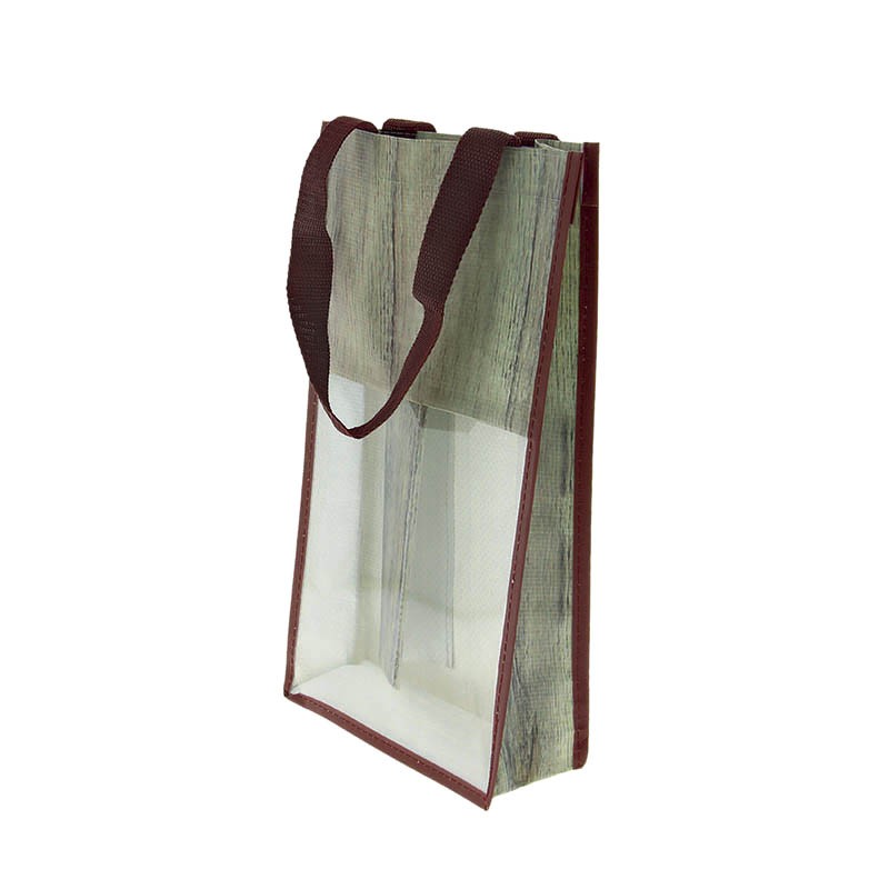 Sac polypropylène porte 2 bouteilles MARRON POLYPROPYLENE | 100 Unité(s)