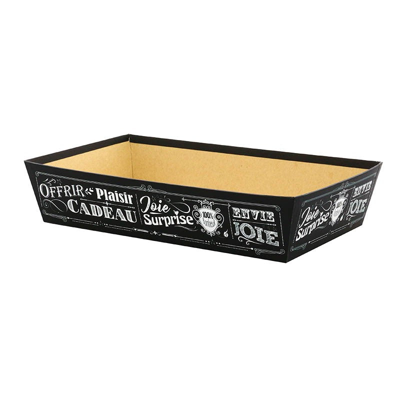 Corbeille carton rectangle Vintage 33x20 NOIR CARTON | 30 Unité(s)