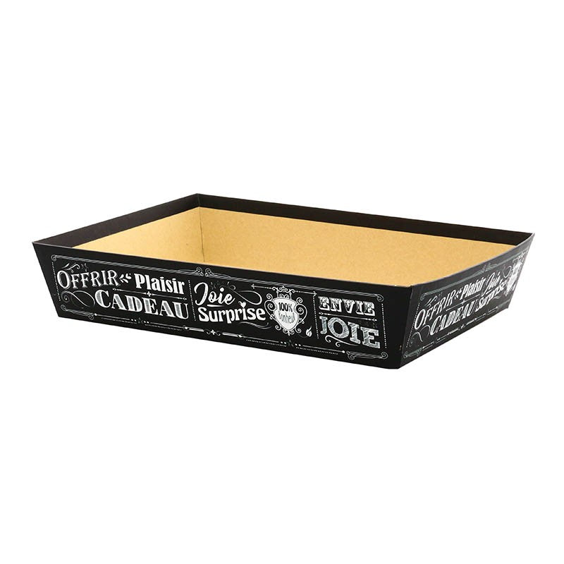 Corbeille carton rectangle Vintage 36x27 NOIR CARTON | 30 Unité(s)