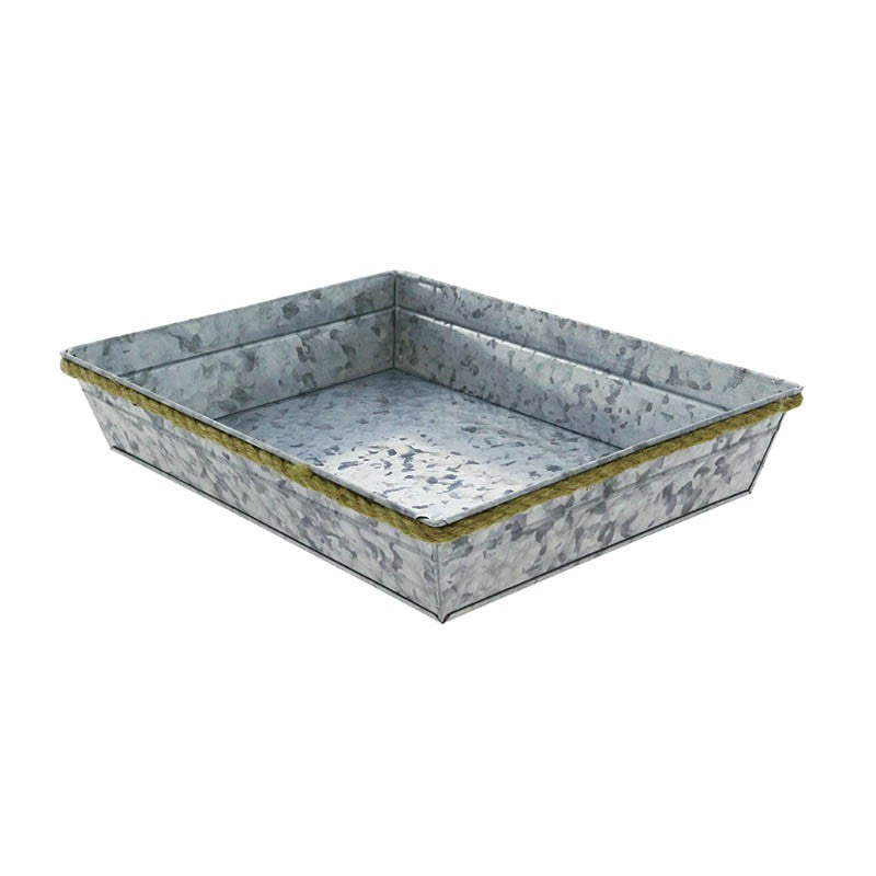 Corbeille métal rectangle Zinky 36x27 GRIS ZINC | 38 Unité(s)