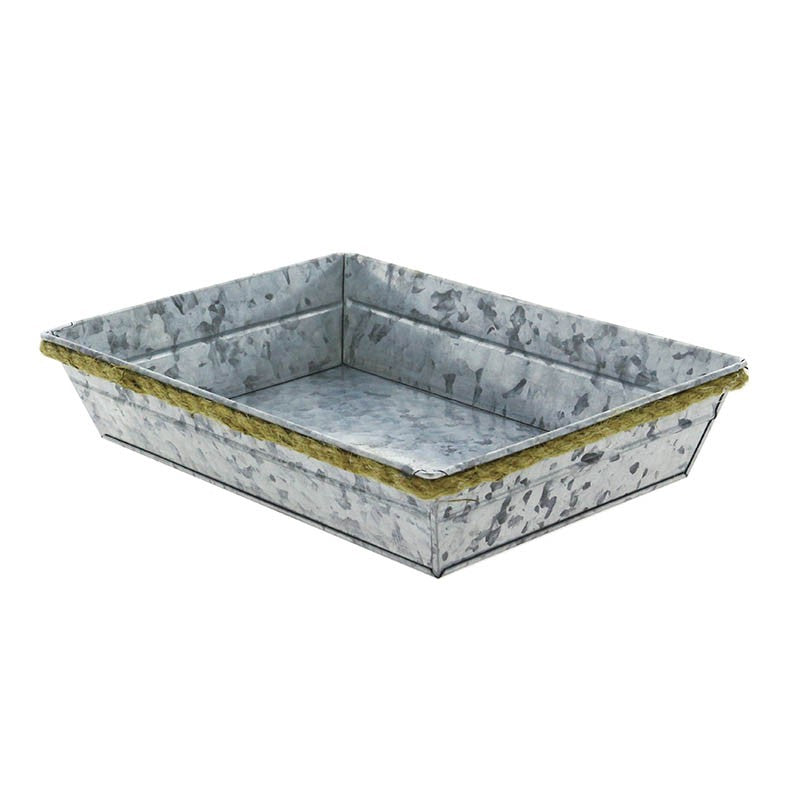 Corbeille métal rectangle Zinky 28x20 GRIS ZINC | 38 Unité(s)