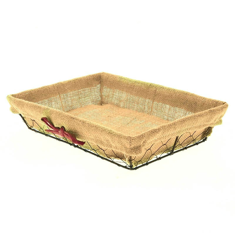 Corbeille rectangle métal tissu Charlotte 33x20 MARRON METAL | 40 Unité(s)