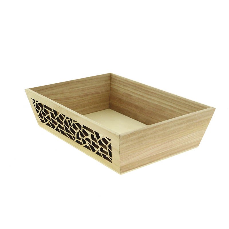 Corbeille bois rectangle Laser 35x25 BOIS BOIS | 20 Unité(s)