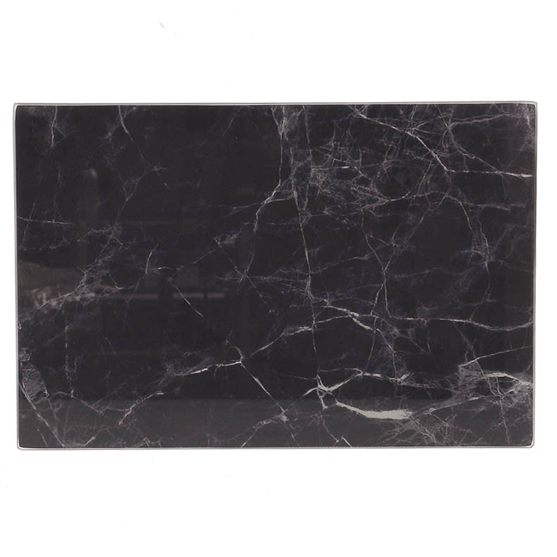 Planche à découper verre décor marbre NOIR VERRE | 12 Unité(s)