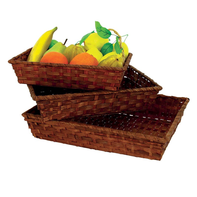 Corbeille bambou rectangle Vieto 28x20 MARRON BAMBOU | 200 Unité(s)