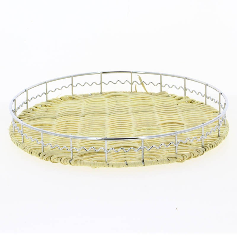 Corbeille ronde Chrome Rotin Ø23 BLANC ROTIN | 36 Unité(s)