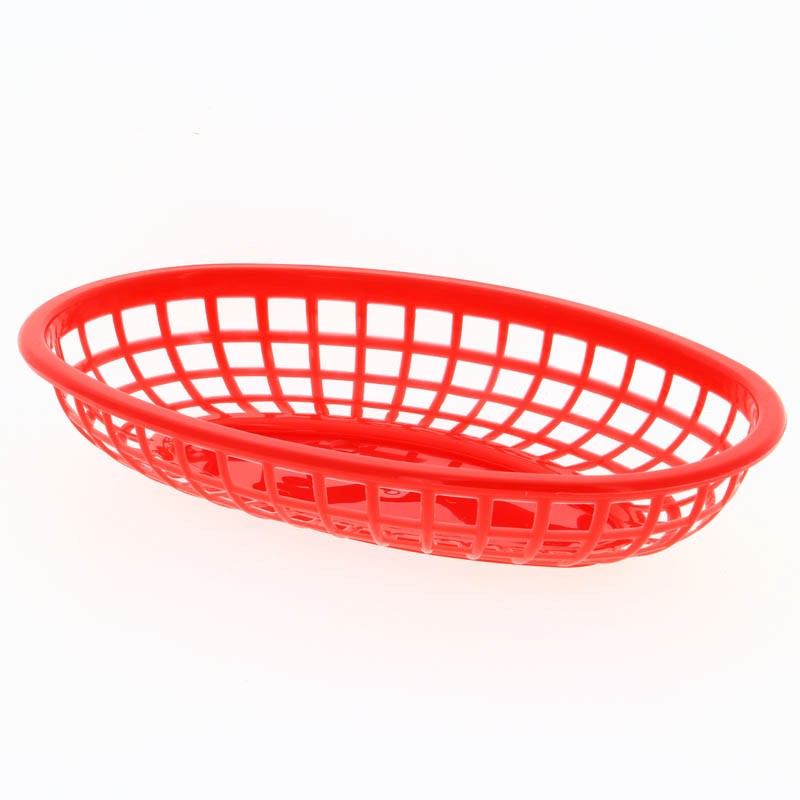 LOT DE 6 PLASTIC OVALE AJOUREE ROUGE ROUGE PLASTIQUE | 10 Unité(s)